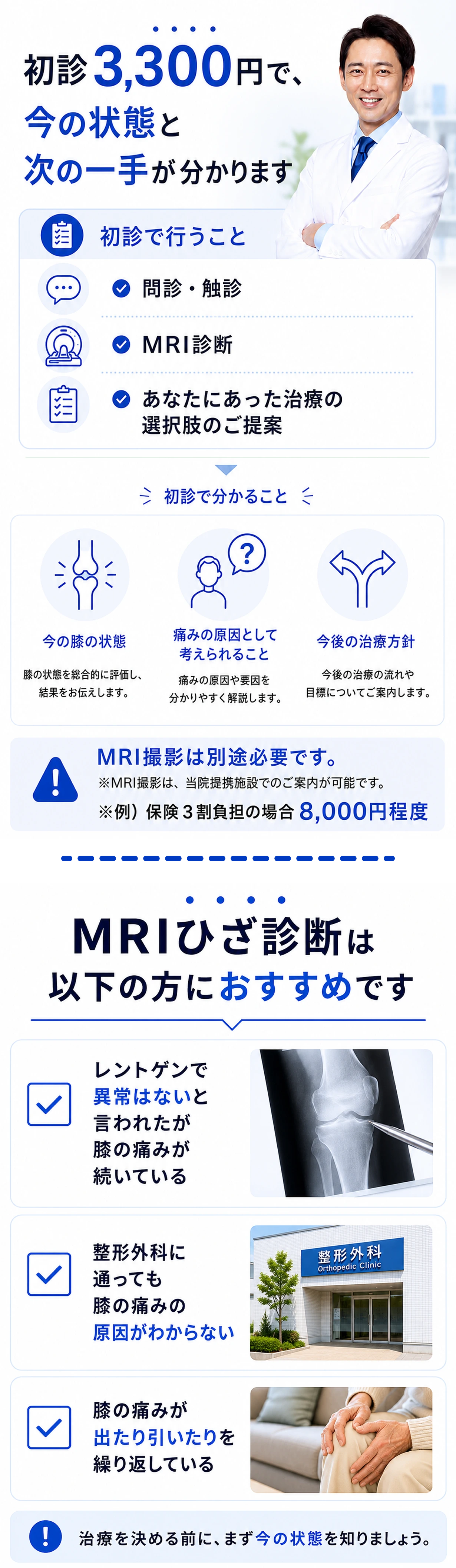 MRIで分かる膝の状態と階段の上り下りで痛い症例の説明